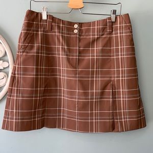 Nike Brown Plaid Mini Skirt